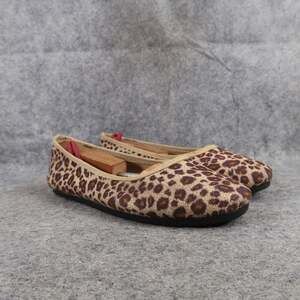 Dawgs Shoes Womens 7 Ballet Flats Slip On Fashion Leopard Print Casual Comfort